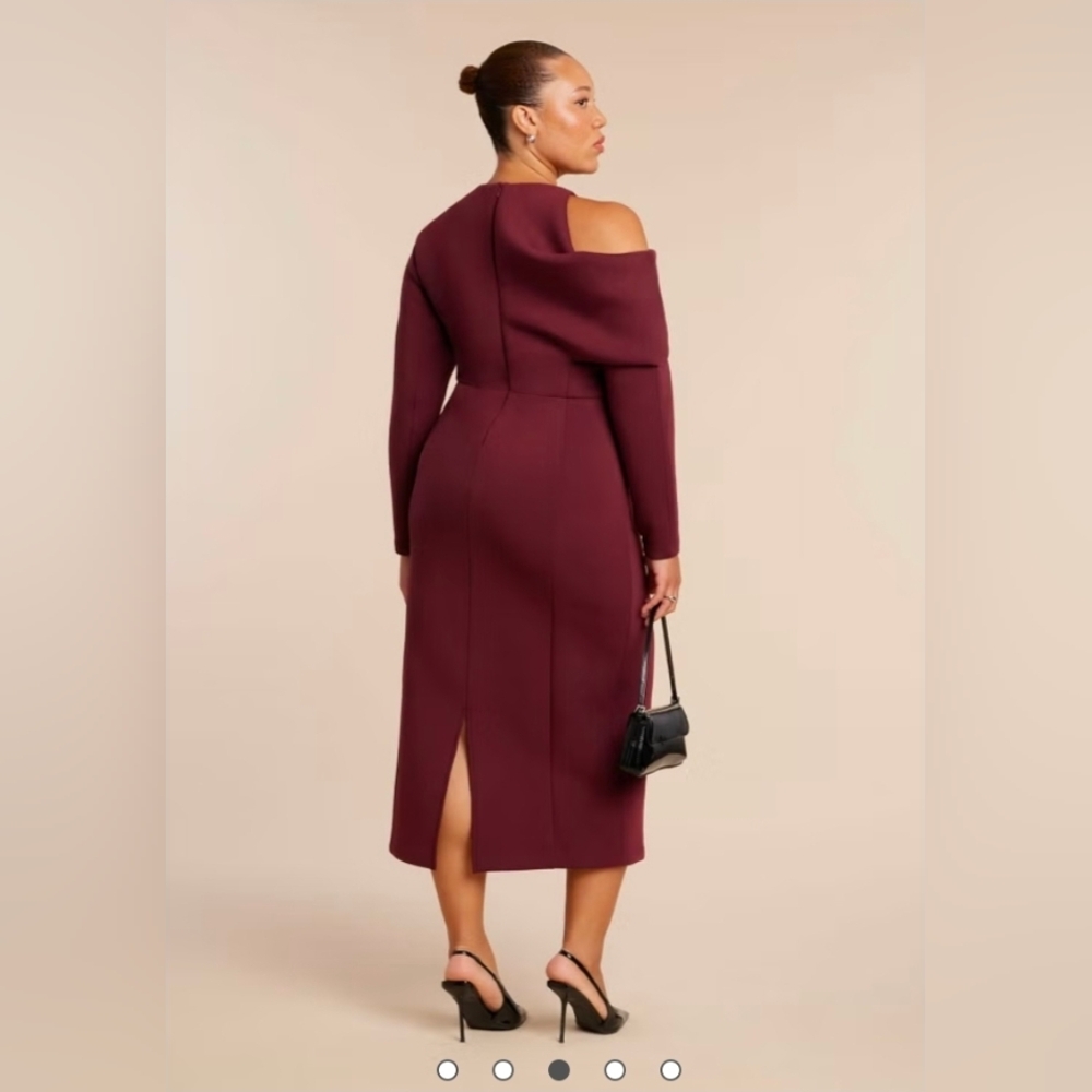 Drape Effect Midi Dress